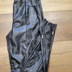 Sleek Black Faux Leather Pants
